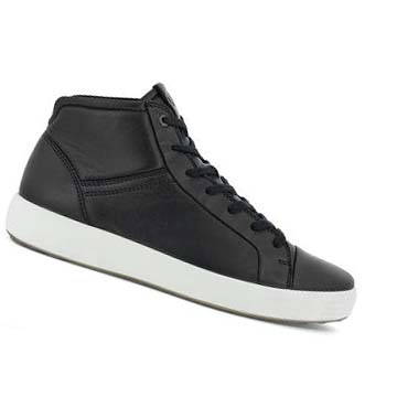 Men's Ecco Soft 7 City Hi-top Casual Shoes Black | SG 475YXF